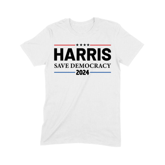 Harris Save Democracy 2024 T-Shirt - Support Leadership and Justice Unisex Youth - Image 2