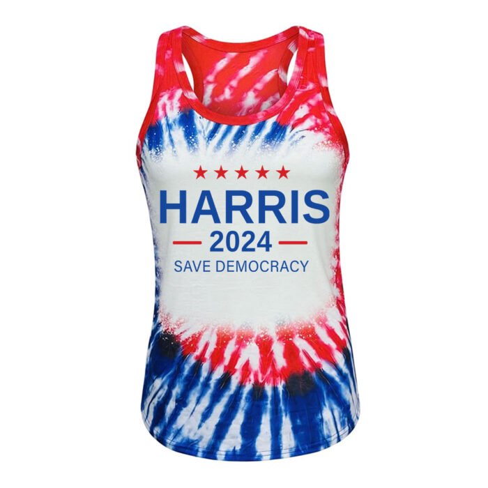 Harris 2024 Save Democracy T-Shirt - Stand for a Stronger Future Women Tie Dye Style 01 - Image 1