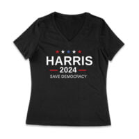 Harris 2024 Save Democracy T-shirt - Stand for a Stronger Future Women Jersey V-Neck