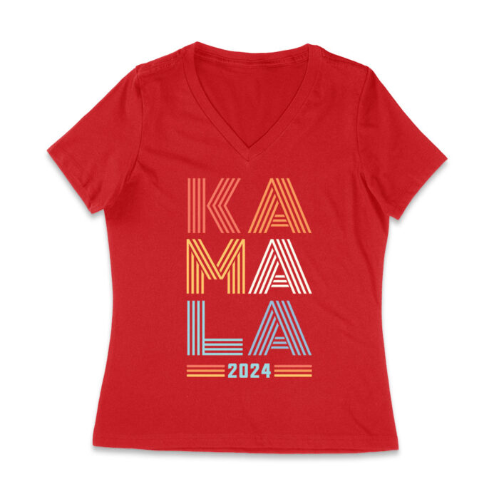 Kamala Harris 2024 Future Forward Presidential Election T-Shirt Women Jersey V-Neck - Image 5