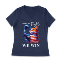 When We Fight We Win Kamala Harris 2024 Cat Lover Women Jersey V-Neck - Image 6