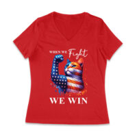 When We Fight We Win Kamala Harris 2024 Cat Lover Women Jersey V-Neck - Image 5