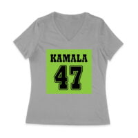 Kamala 47 Vintage Patriotic Graphic T-Shirt - Bold Statement Wear for Everyday Women Jersey V-Neck - Image 3