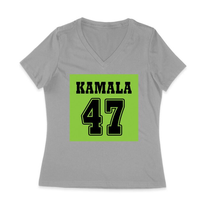 Kamala 47 Vintage Patriotic Graphic T-Shirt - Bold Statement Wear for Everyday Women Jersey V-Neck - Image 3