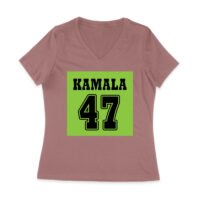 Kamala 47 Vintage Patriotic Graphic T-Shirt - Bold Statement Wear for Everyday Women Jersey V-Neck - Image 4
