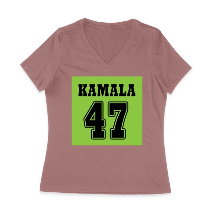 Kamala 47 Vintage Patriotic Graphic T-Shirt - Bold Statement Wear for Everyday Women Jersey V-Neck - Image 4