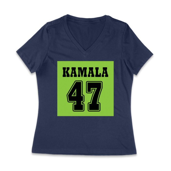 Kamala 47 Vintage Patriotic Graphic T-Shirt - Bold Statement Wear for Everyday Women Jersey V-Neck - Image 6