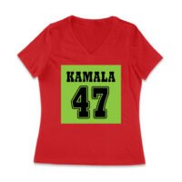 Kamala 47 Vintage Patriotic Graphic T-Shirt - Bold Statement Wear for Everyday Women Jersey V-Neck - Image 5