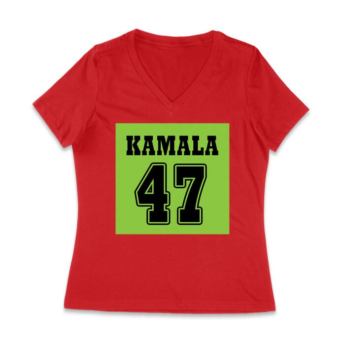 Kamala 47 Vintage Patriotic Graphic T-Shirt - Bold Statement Wear for Everyday Women Jersey V-Neck - Image 5