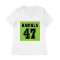 Kamala 47 Vintage Patriotic Graphic T-Shirt - Bold Statement Wear for Everyday Women Jersey V-Neck - Image 2