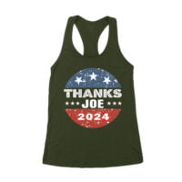 Thanks Joe Sarcastic Political T-Shirt - Bold Humor Graphic Tee for Casual Everyday Wear Women's Racerback Tank Top - Image 7