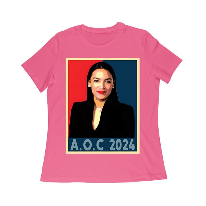 A.O.C 2024 Political Campaign T-Shirt - Bold Progressive Graphic Tee for Supporters and Activists Women Relaxed - Image 3