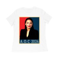 A.O.C 2024 Political Campaign T-Shirt - Bold Progressive Graphic Tee for Supporters and Activists Women Relaxed - Image 2